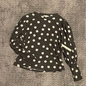 Balloon Sleeve Polka Dot Sweater